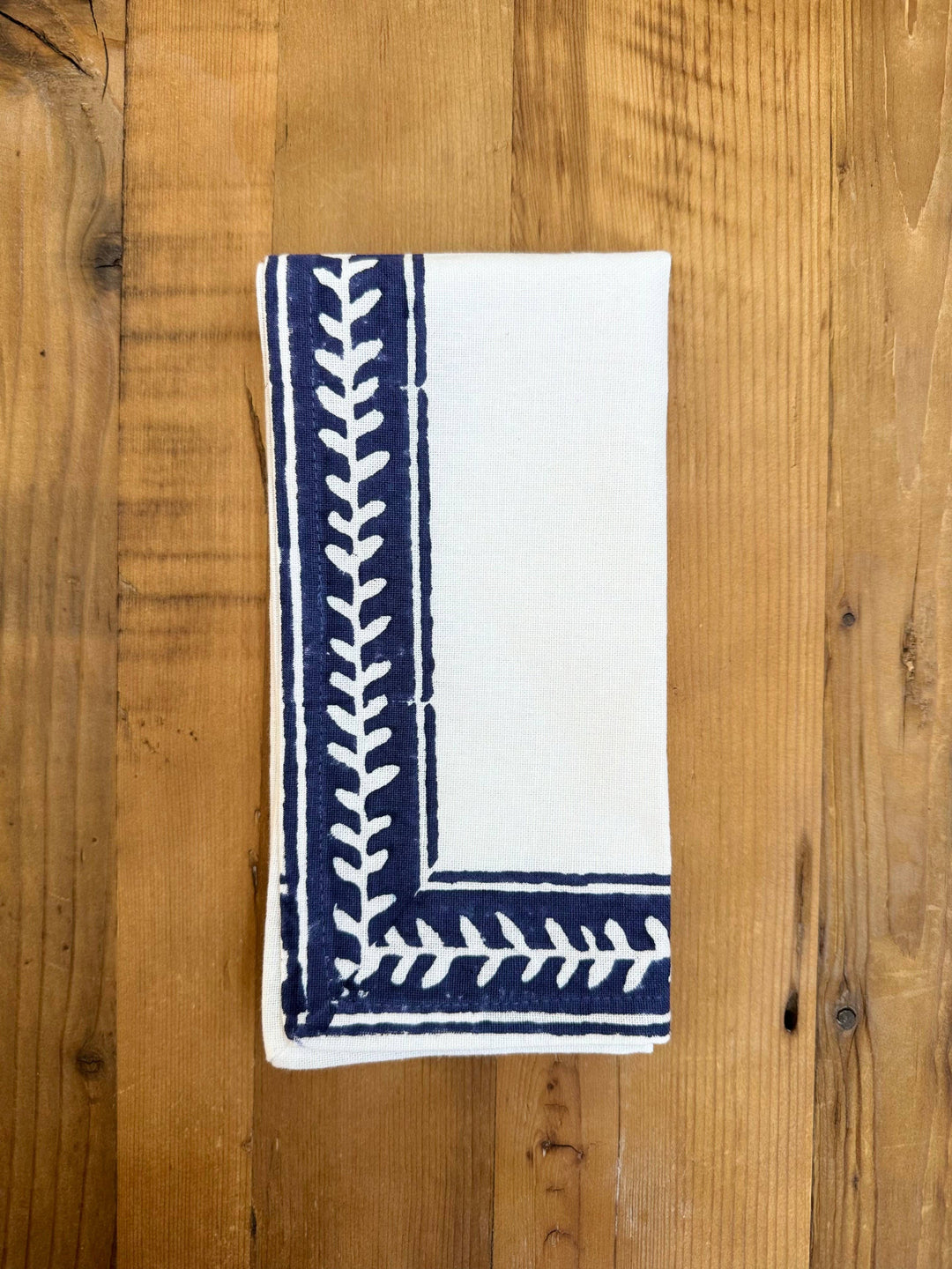 Dinner Napkins (set of 4) - Vine Boarder, Navy