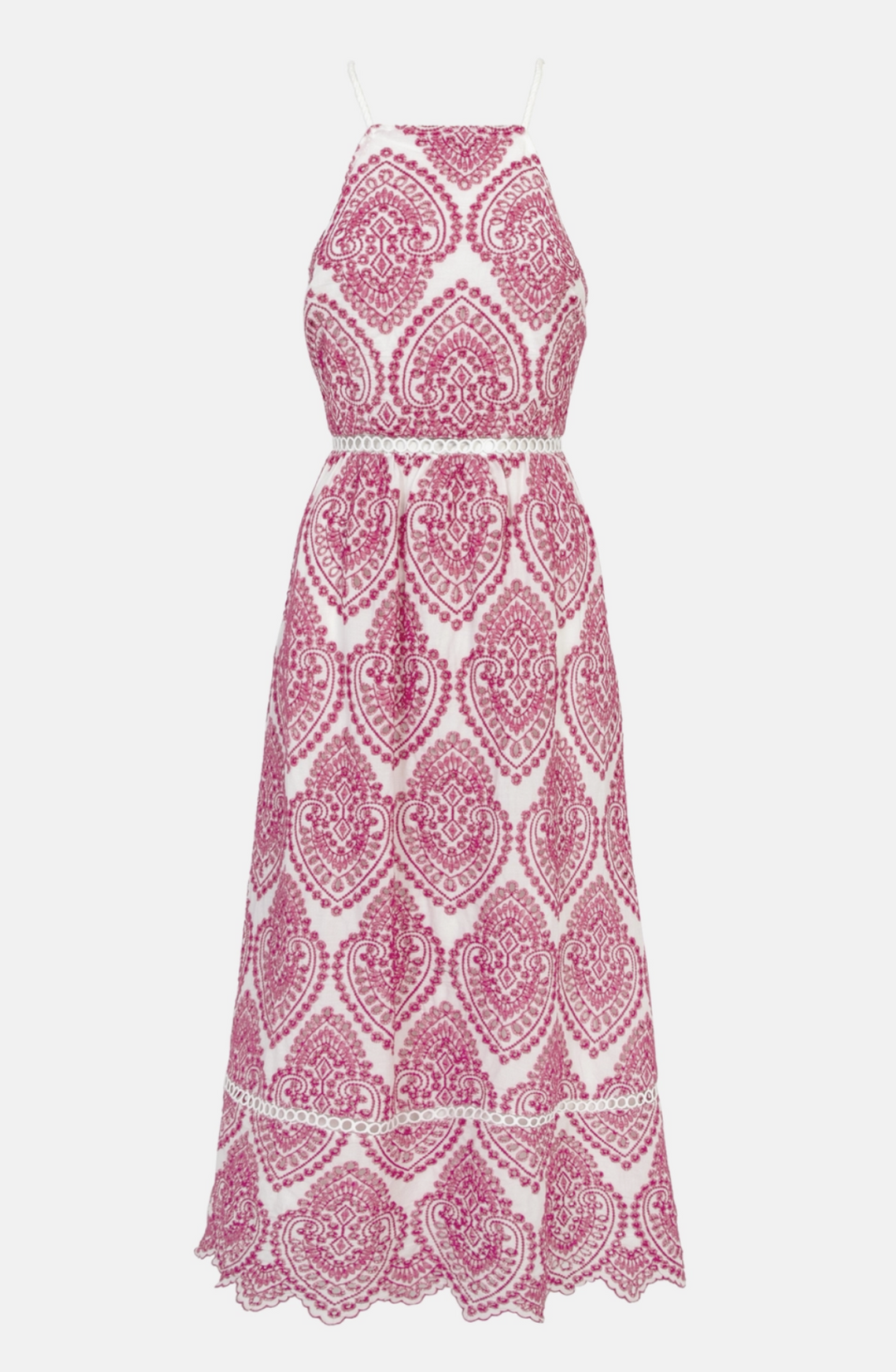 Amelia Halter Embroidered Dress