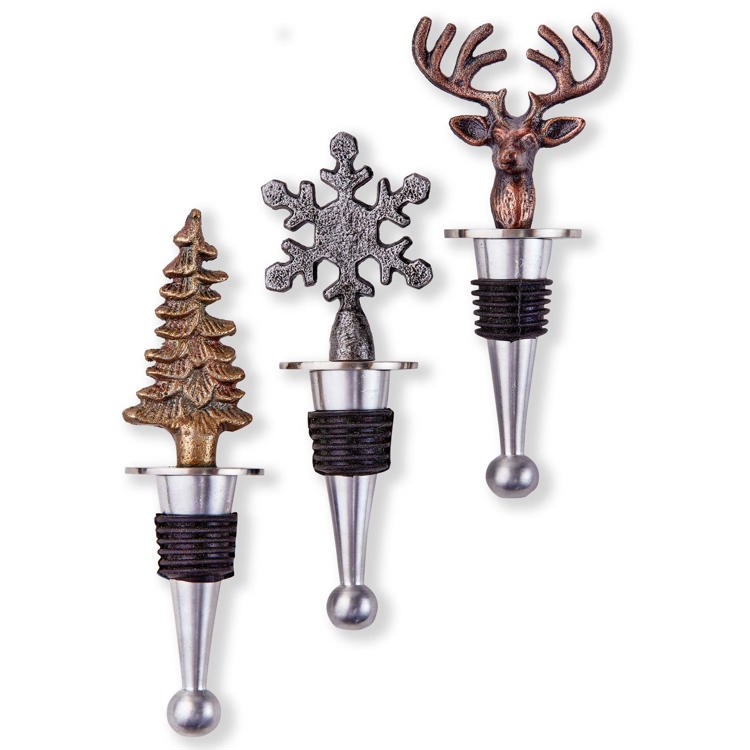 Metal Holiday Bottle Stopper
