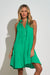 Green Halter V-Neck Dress