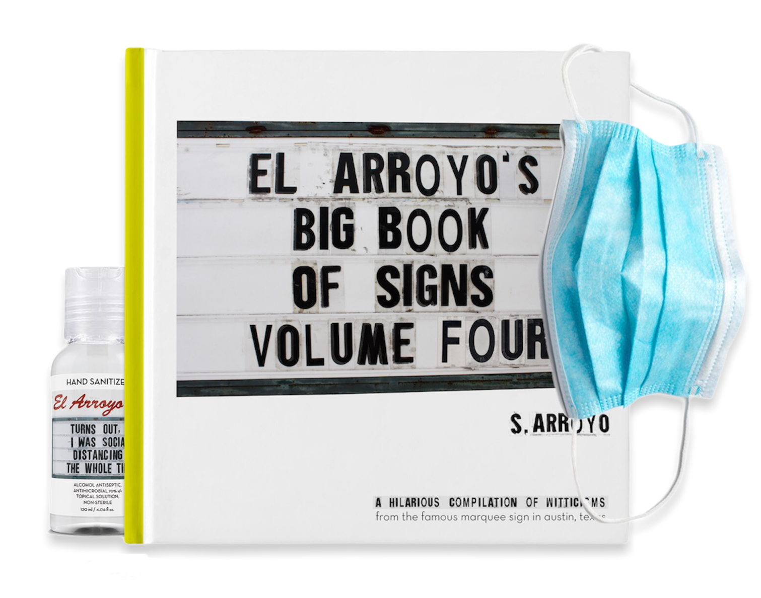 You asked - they delivered. This book is soooo 2020. The best content from the past year for is in this NEW Volume Four. The coffee table book you will never put down! The Austin based Tex-Mex restaurant's famous marquee sign, whose black letters tell a new joke to passing motorists each day, is featured in "El Arroyo's Big Book of Signs: Volume Four." Share the love and give your friends something to laugh about! 158 signs to enjoy 8"x 8" Hardback
