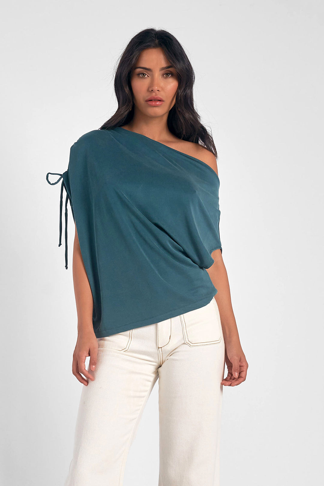 Teal Off The Shoulder Top