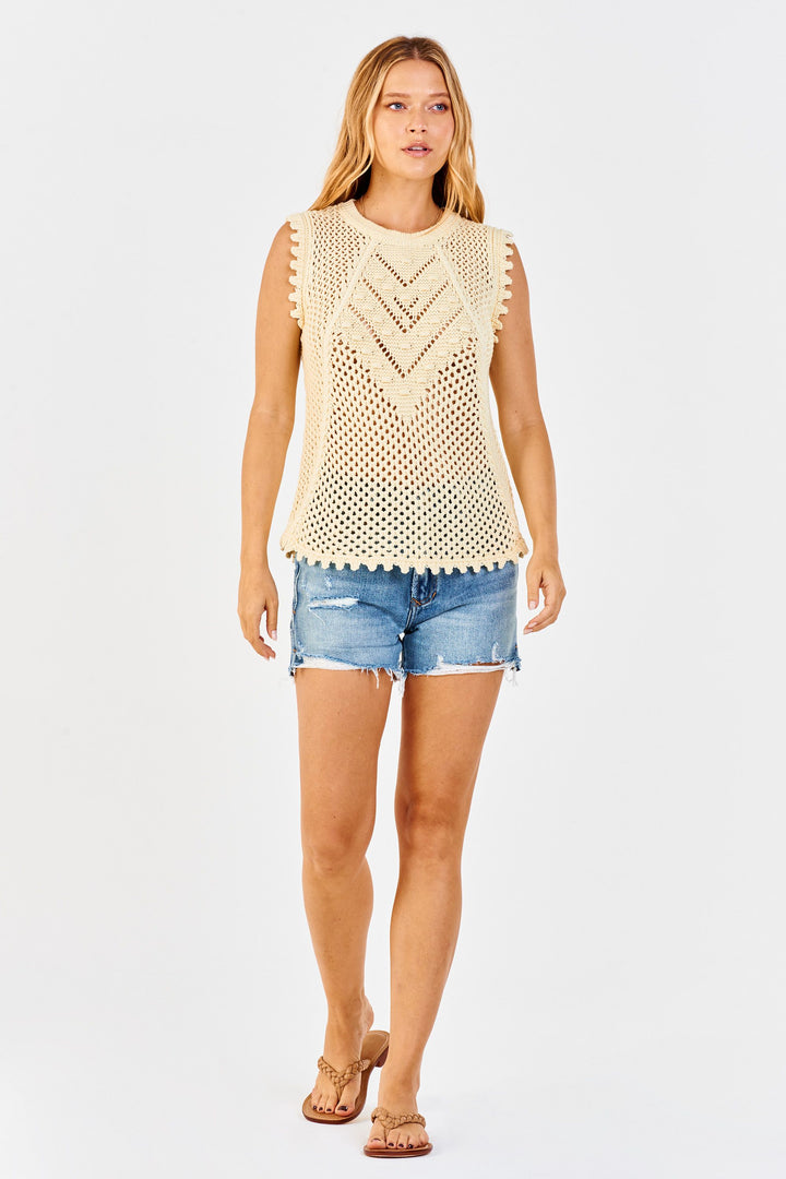 Trisha Mesh Sweater - Lemon Curd