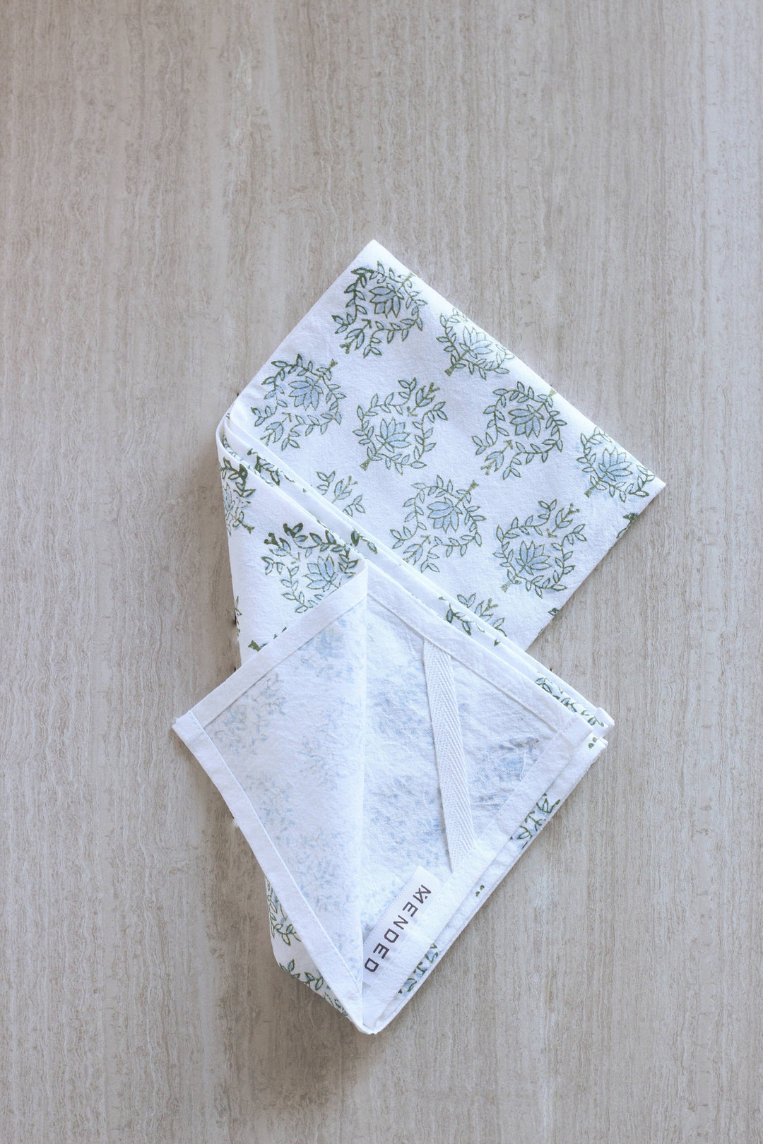 Tea Towel - Lotus, Sage & Uniform Blue