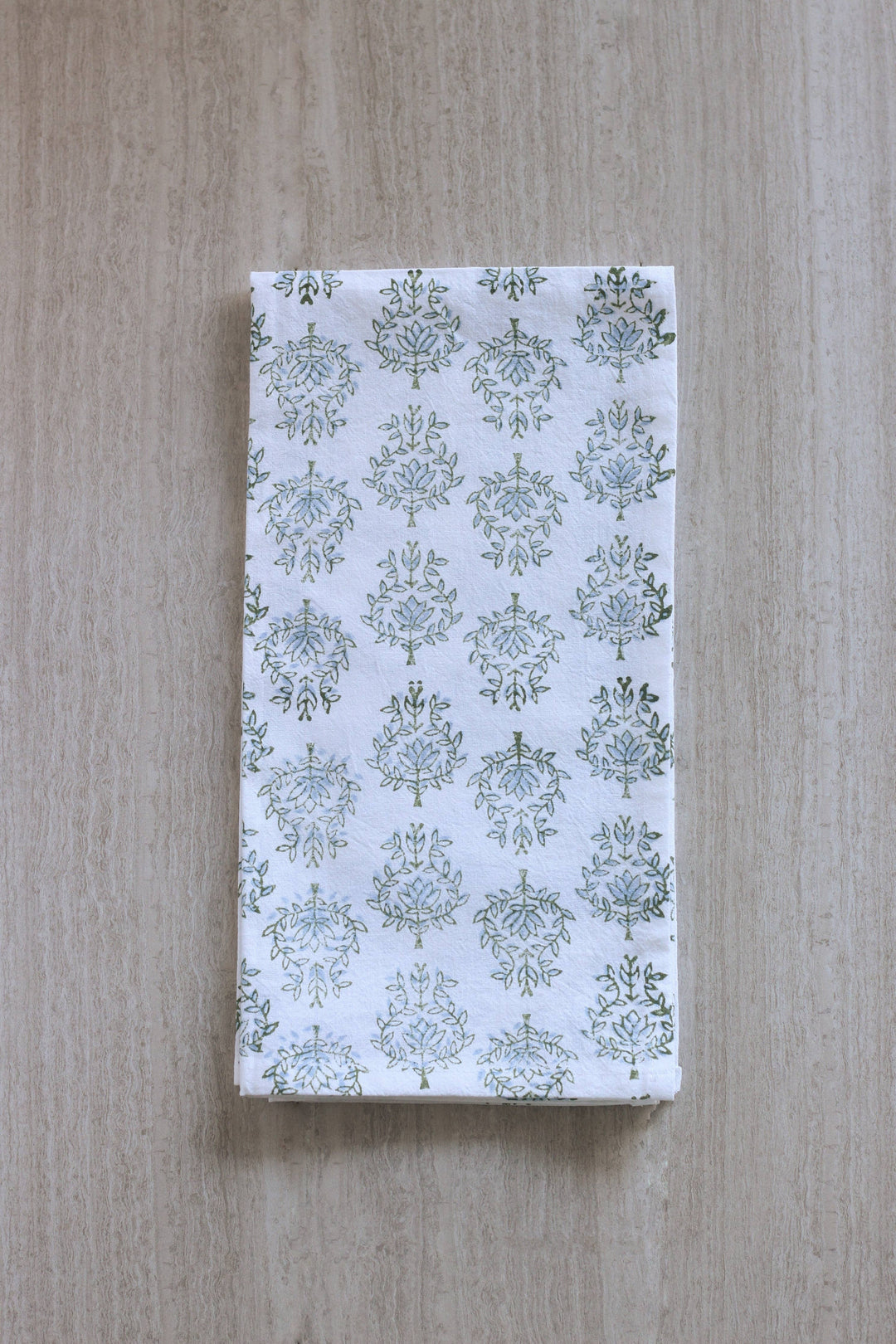 Tea Towel - Lotus, Sage & Uniform Blue