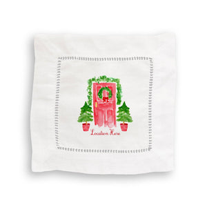 Holiday Red Door with Location: - / Dishtowel