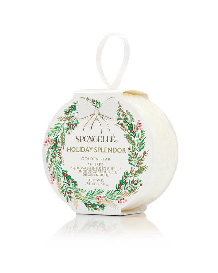 Spongelle Holiday Splendor product with decorative packaging on a white background