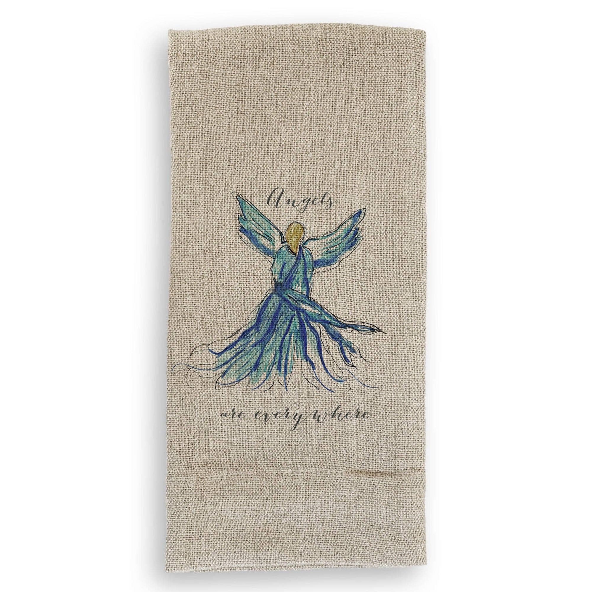 Blue Angel with Angels Are Everywhere: - / Dishtowel