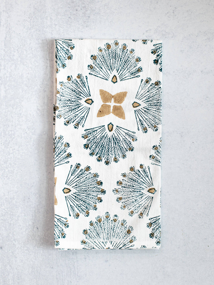 Patterned notebook with butterfly design on a light gray background