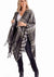 Yvette Reversible Poncho Dark Grey Plaid
