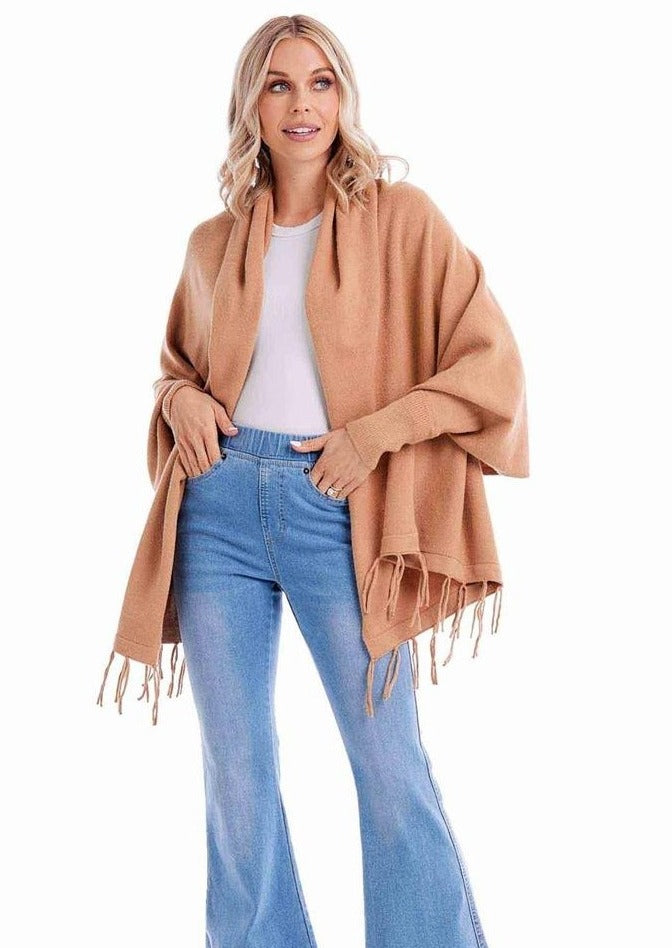 Cardigan Wrap in Tan