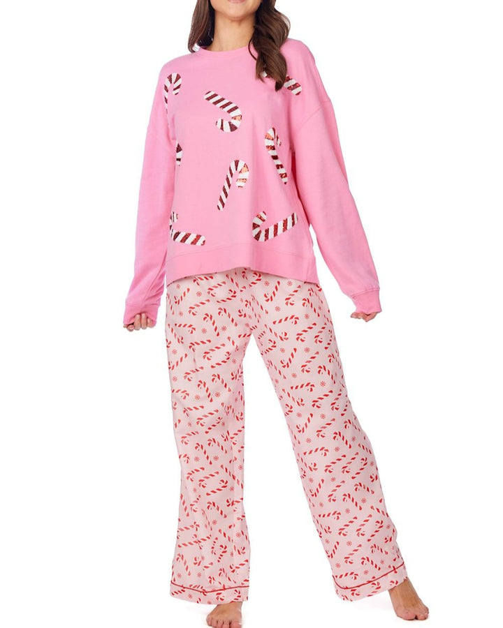 Pink Candy Cane Pajama Pants