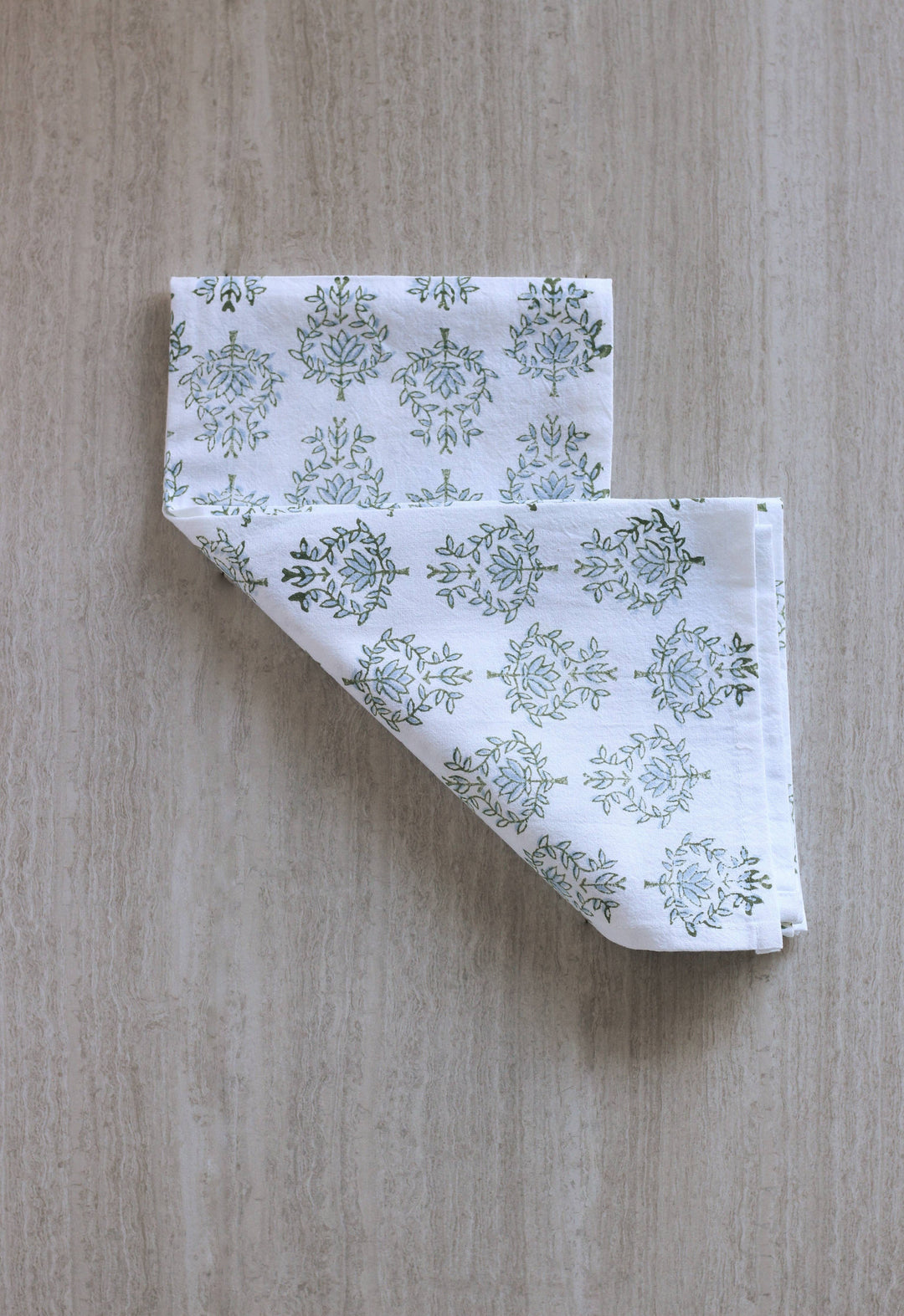 Tea Towel - Lotus, Sage & Uniform Blue