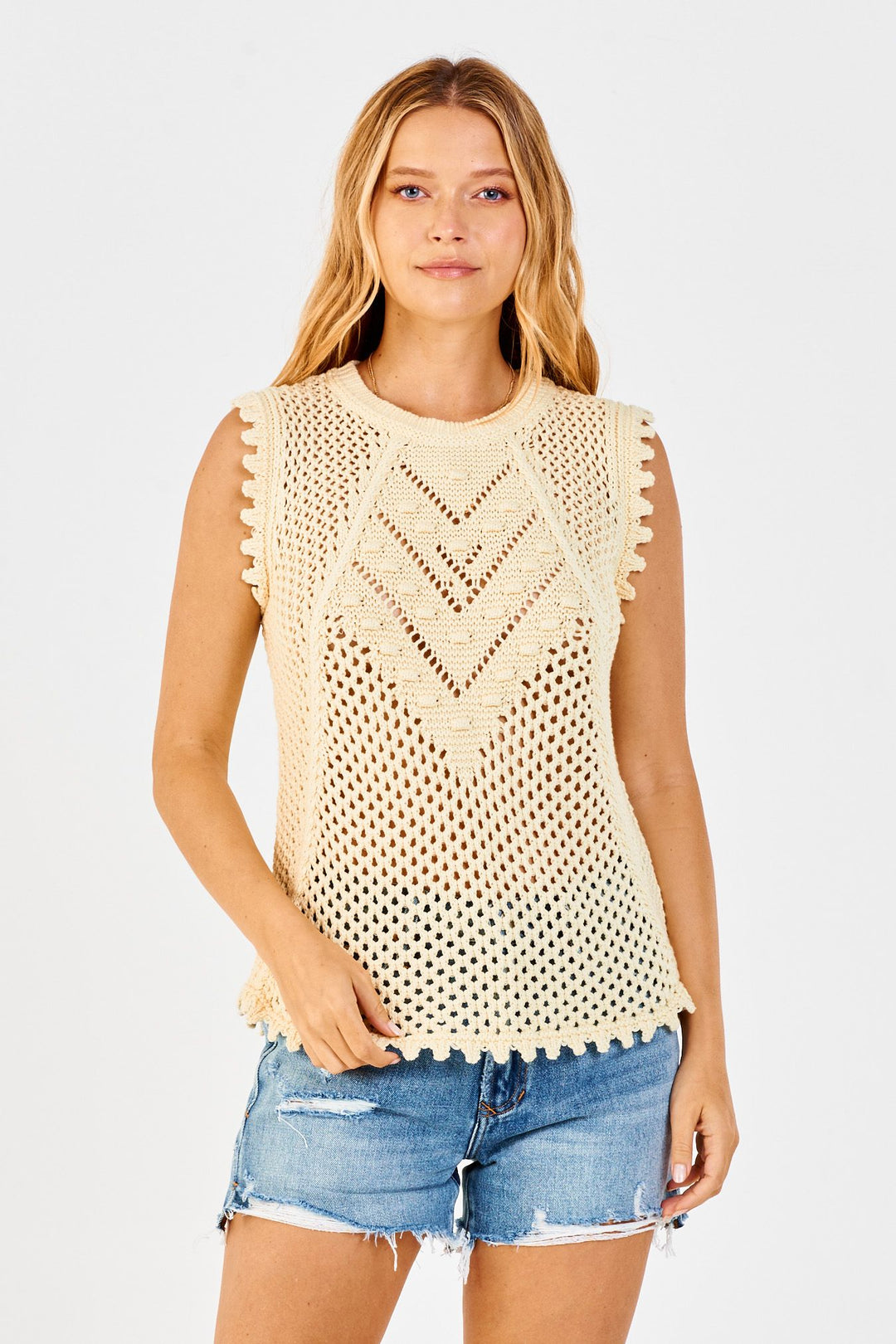 Trisha Mesh Sweater - Lemon Curd