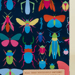Consuela Gemma Notebook with a dark blue background and colorful insect illustrations