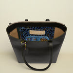Consuela Evie Market Tote interior view with pocket and consuela diego leather tag