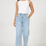 woman wearing white tank and Dear John Sunset Blues Holly Jean