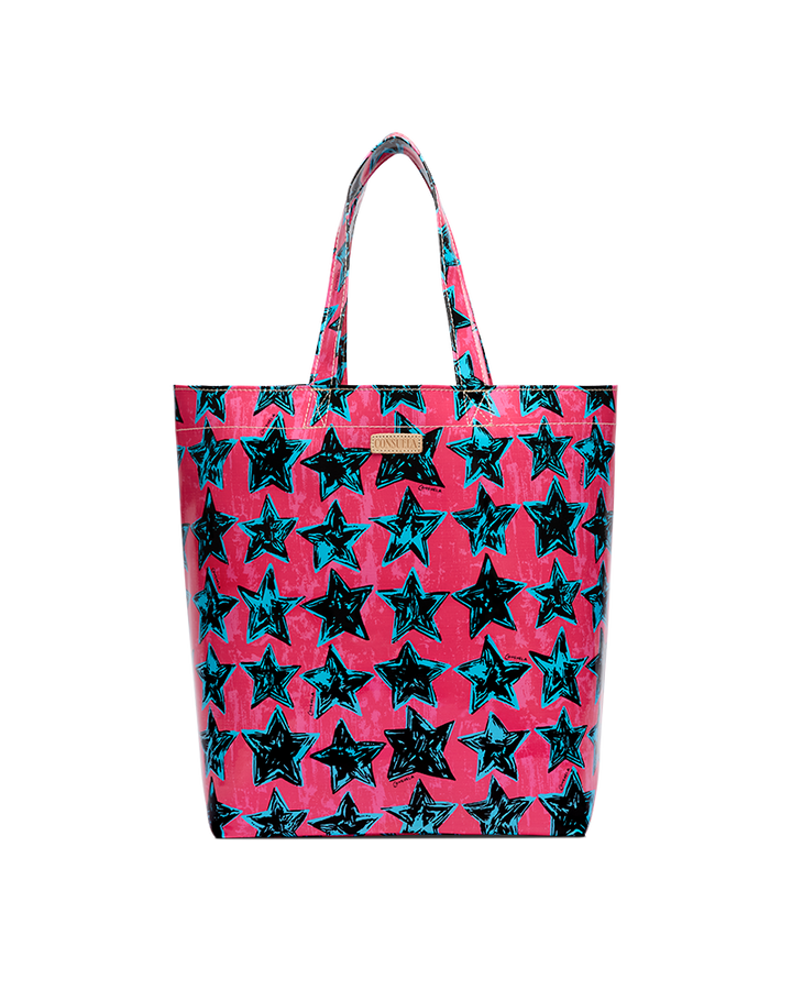 Tote bag with star pattern on a white background