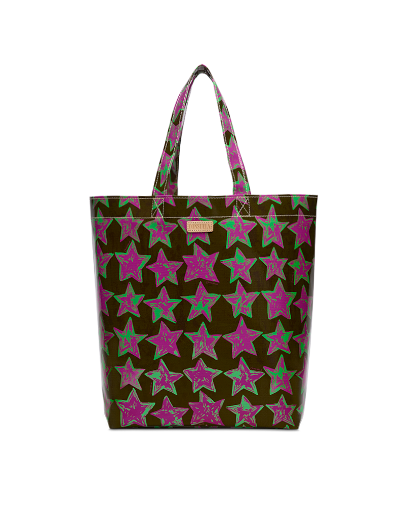 Tote bag with star pattern on a white background