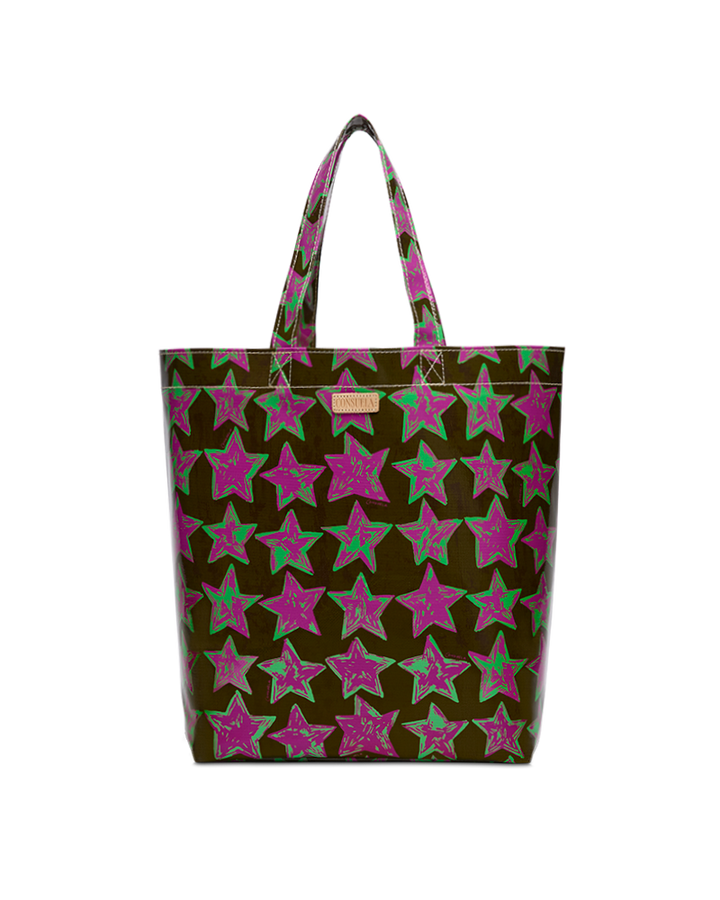 Tote bag with star pattern on a white background
