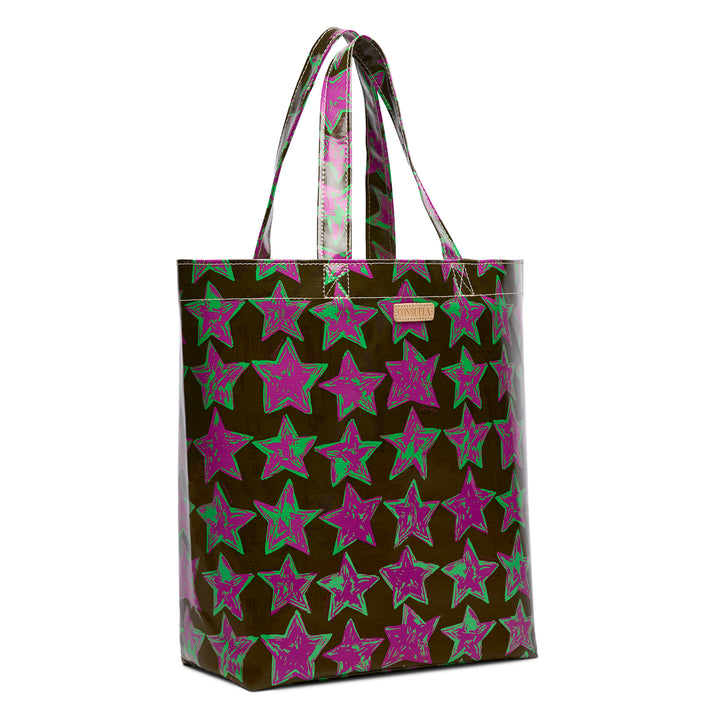 Tote bag with star pattern on a white background