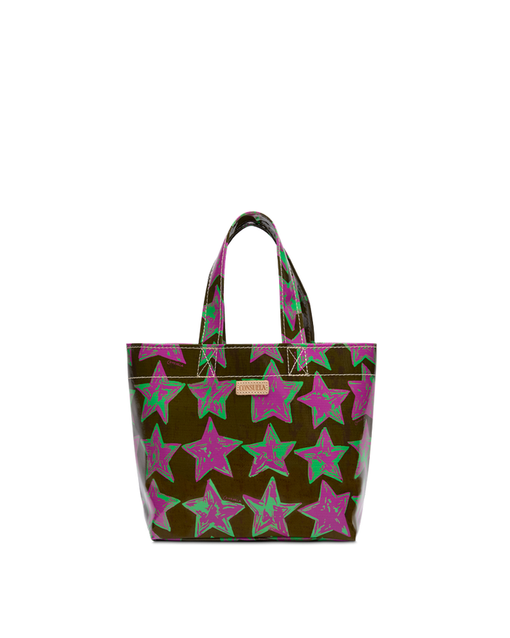 Tote bag with star pattern on a white background