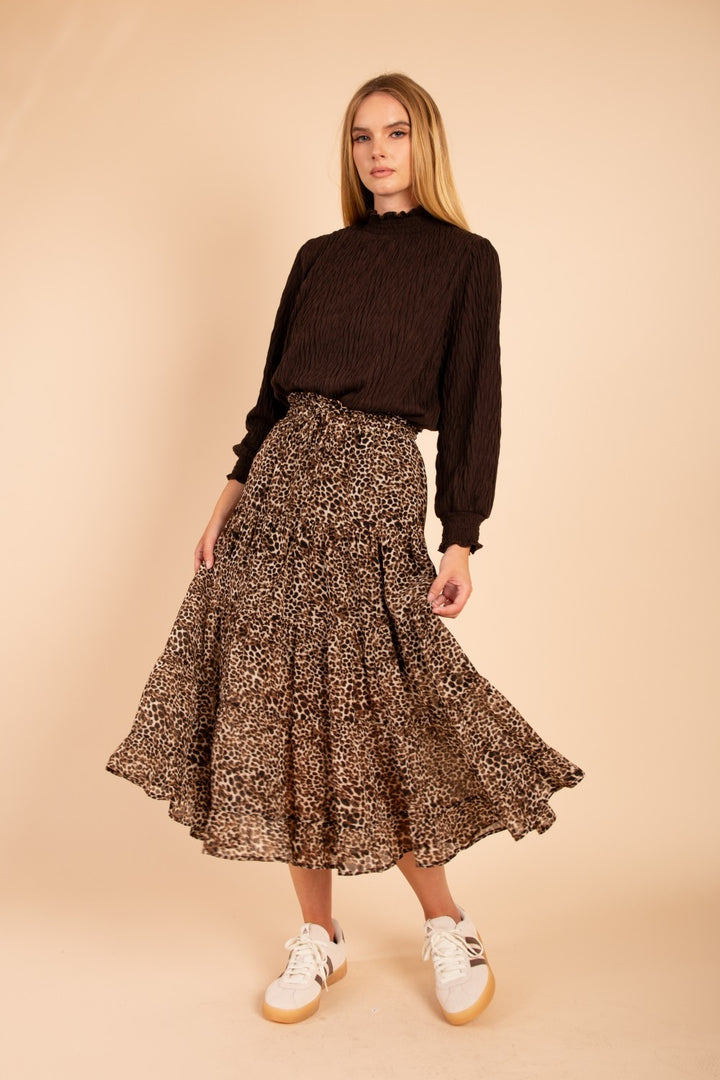 Leopard Tiered Skirt
