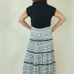 Lucia Leaf Print Tiered Skirt back view