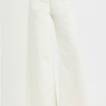White wide-leg pants on a white background