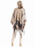 Yvette Reversible Poncho Tan Black Plaid