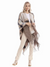 Yvette Reversible Poncho Tan Black Plaid