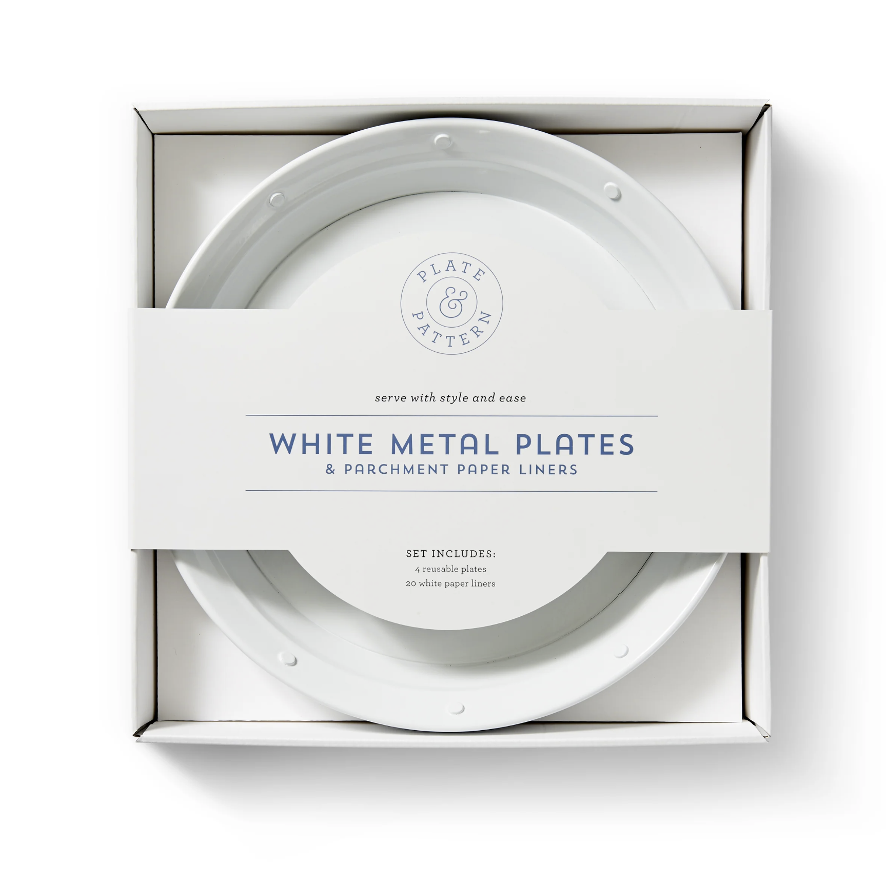 White Metal Plate Set