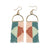 Allison Half Circle Color Block Beaded Fringe Earrings Desert