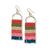 Allison Horizontal Stripe Beaded Fringe Earrings Peacock