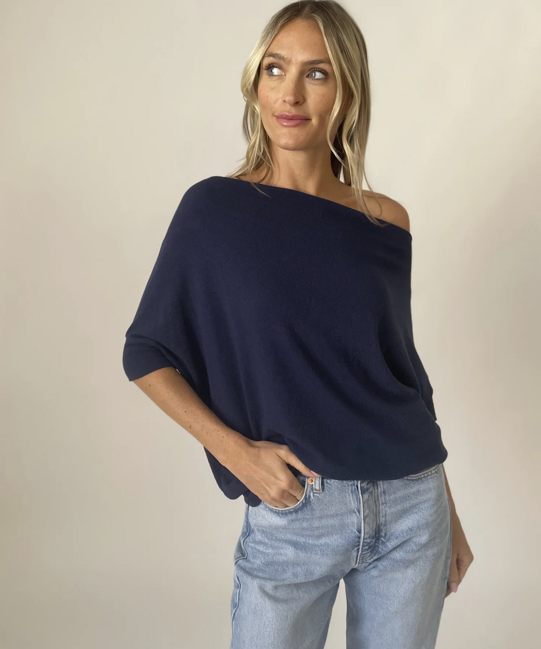 Short Sleeve Anywhere Top - Navy