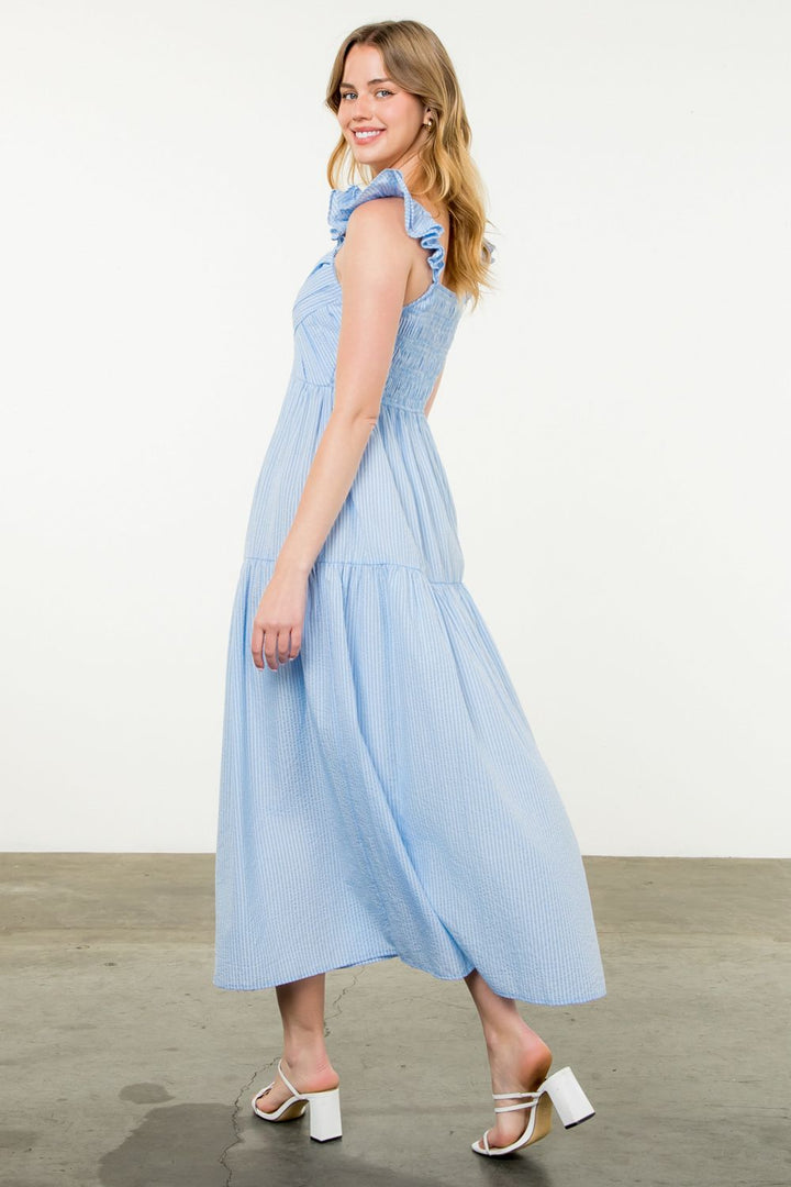 Arden Blue Seersucker Dress