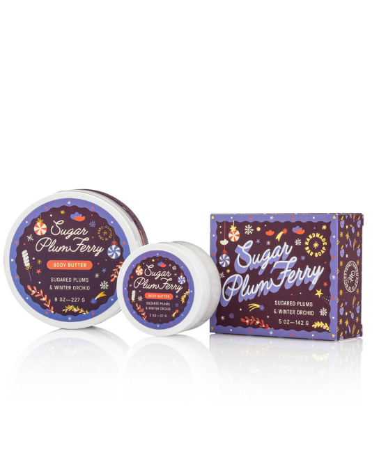 Sugar Plum Ferry product packaging on a white background