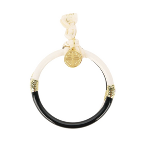 BuDhaGirl Black/Ivory Yin & Yang All Weather Bangles® (AWB®)