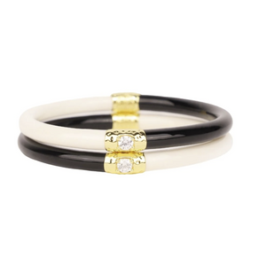 BuDhaGirl Black/Ivory Yin & Yang All Weather Bangles® (AWB®)