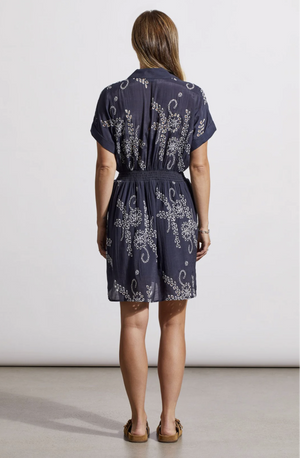 Button-Up Dress with Embroidery