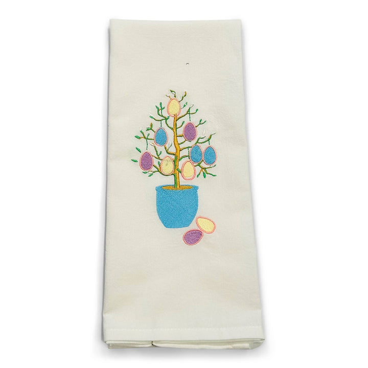 Towel - Easter Egg Tree on white
