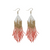 Claire Ombre Beaded Fringe Earrings Coral
