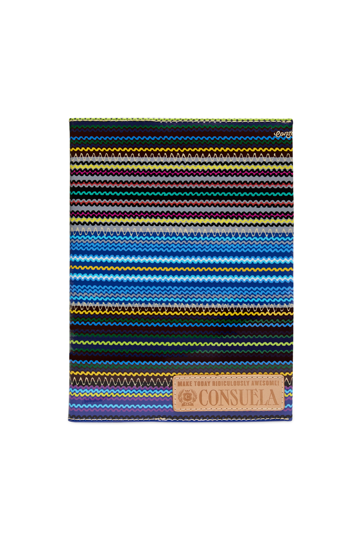 Striped fabric with Consuela branding on a white background