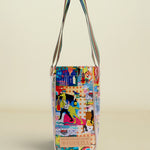 Colorful bag with a pattern of people dancing on a white background