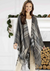 Yvette Reversible Poncho Dark Grey Plaid