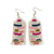Dolly Color Blocks Beaded Fringe Earrings Rainbow