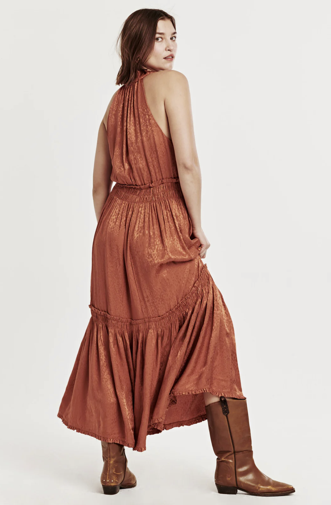 Esther Dress Orange Wood