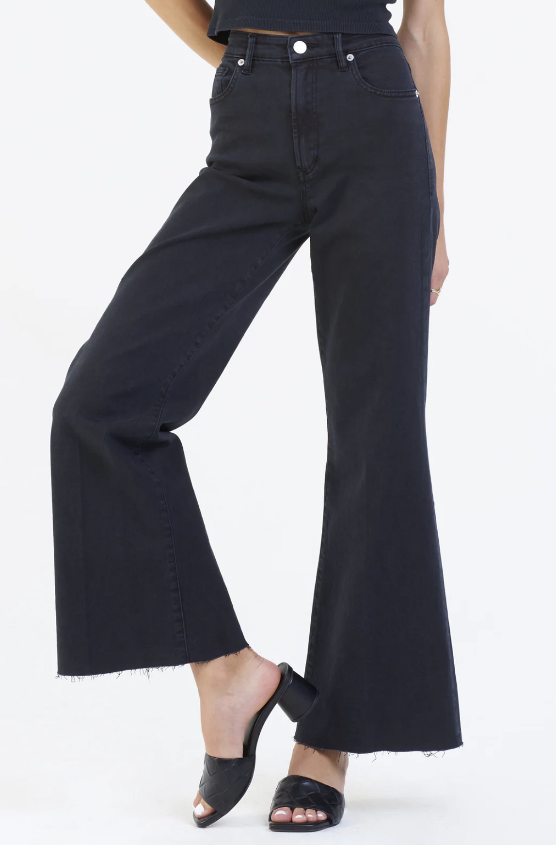 Fiona Super High Rise Wide Leg Jeans - Black