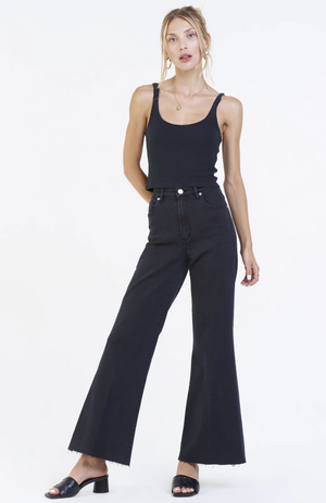 Fiona Super High Rise Wide Leg Jeans - Black