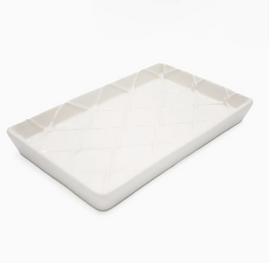 White Textured Guest Towel Tray